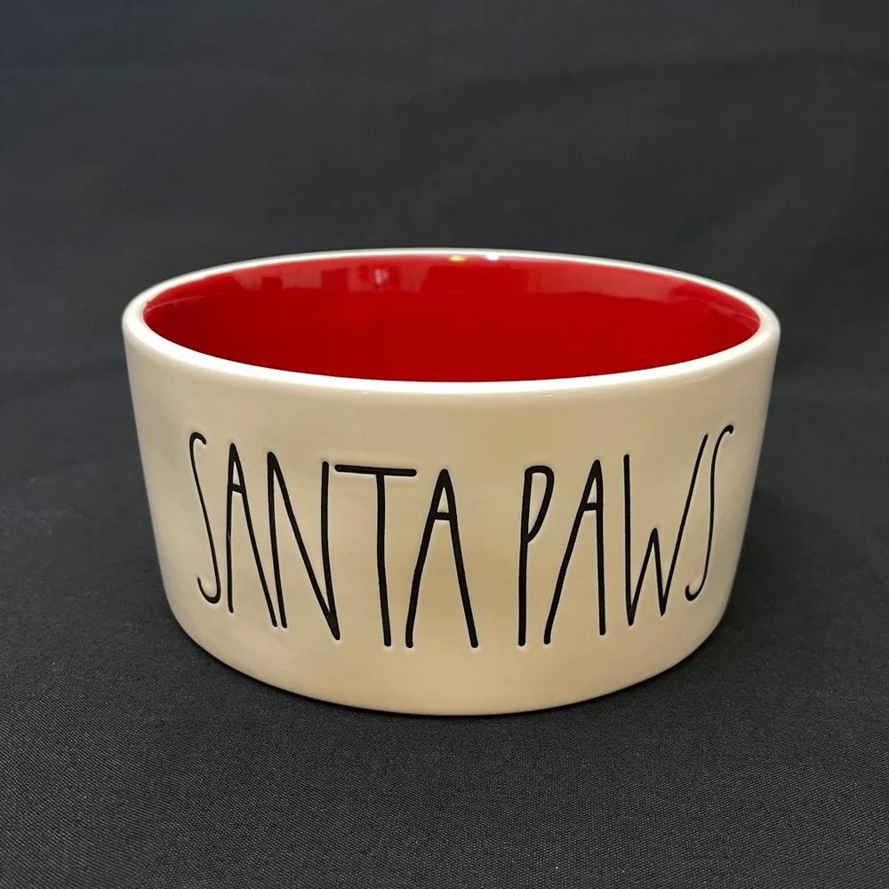 💸 Santa Paws Food/Water Bowl and Christmas Dog themed Kitchen Towel